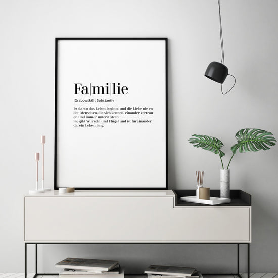 Print personalisierbar | Familie - Worterklärung Definition