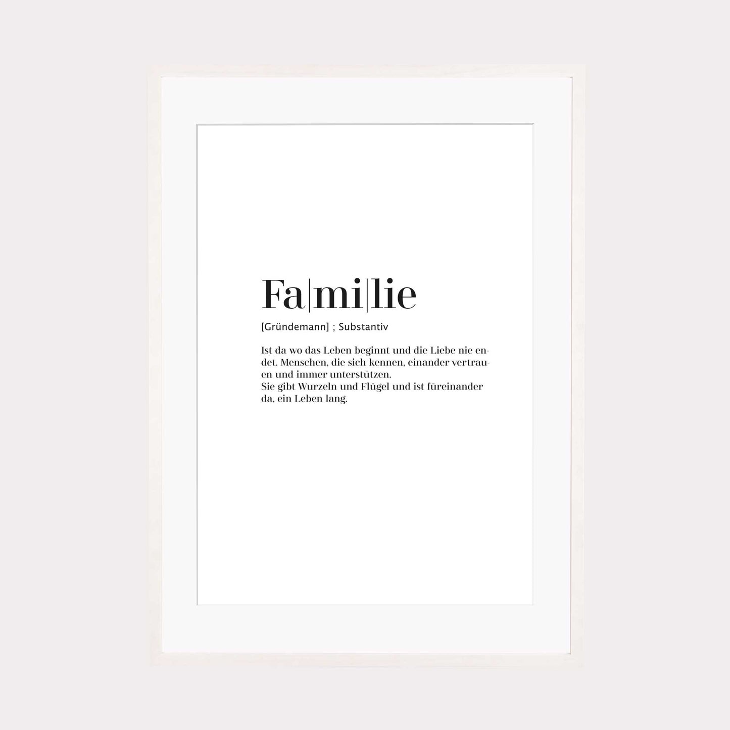 Print personalisierbar | Familie - Worterklärung Definition à la Duden