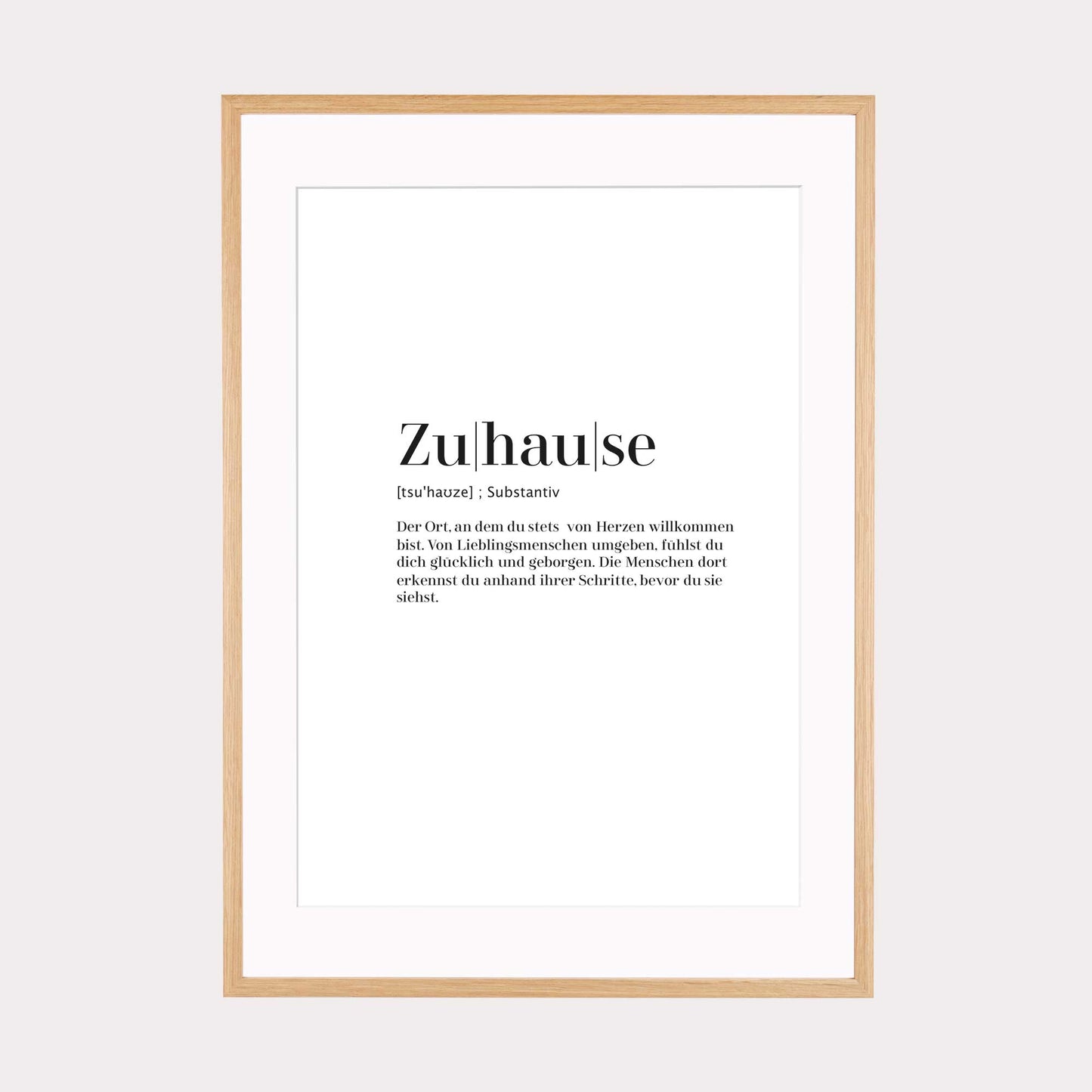Art Print | Zuhause - Worterklärung Definition à la Duden